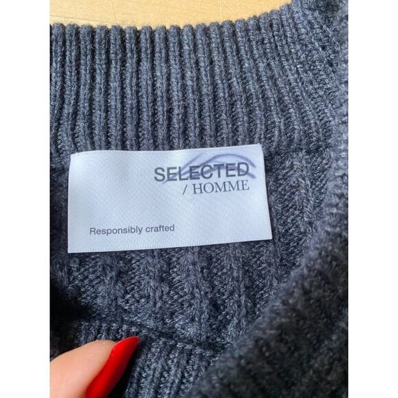 Selected Homme BNWOT knit sweater "Atlas" navy blue sz 2XLarge New - Picture 5 of 8